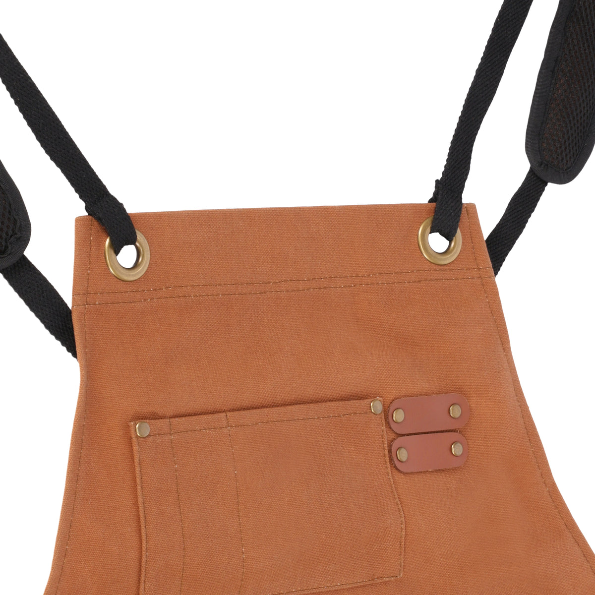 Work Apron Waxed Canvas Multiple Pockets Cross-Back Straps