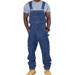 Work Bib Overalls Denim Loose Fit Multi-Pocket Design