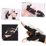 Work Gloves Built-In LED Lights Waterproof Cotton Blend