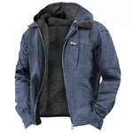 Work Jacket Insulated Lining Adjustable Hood Multiple Pockets