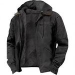 Work Jacket Insulated Lining Adjustable Hood Multiple Pockets