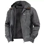 Work Jacket Insulated Lining Adjustable Hood Multiple Pockets