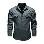 Work Shirt Cotton-Rich Canvas Button-Flap Chest Pockets