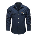 Work Shirt Cotton-Rich Canvas Button-Flap Chest Pockets