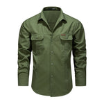 Work Shirt Cotton-Rich Canvas Two Button-Flap Chest Pockets