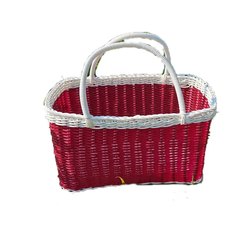 Woven Gardening Basket Large Capacity Ergonomic Handles