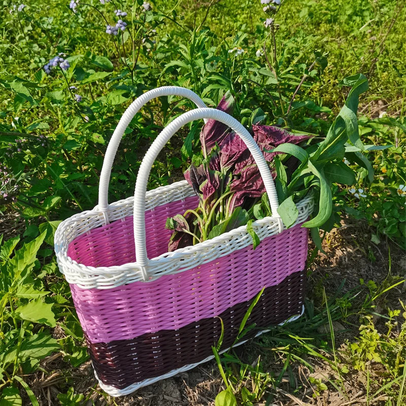 Woven Gardening Basket Large Capacity Ergonomic Handles