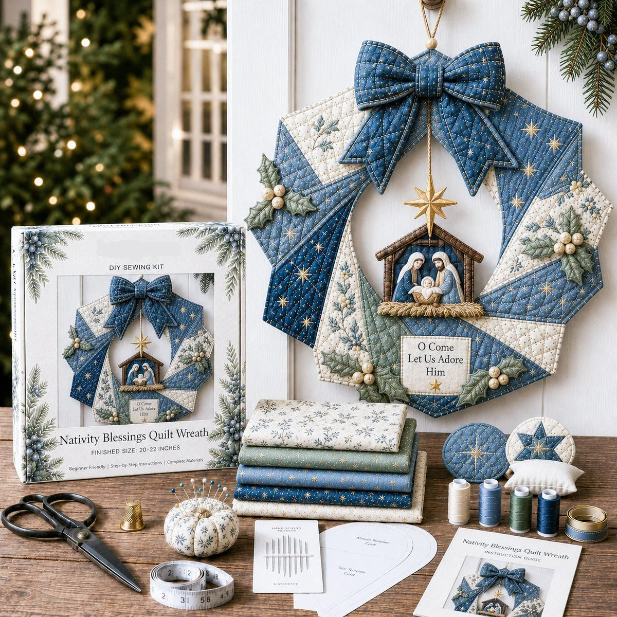 Wreath Craft Kit Fabric Christmas Designs