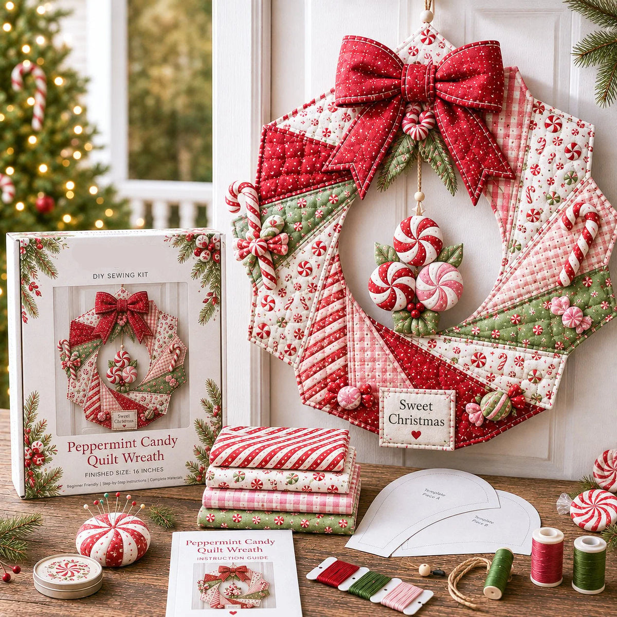 Wreath Craft Kit Fabric Christmas Designs