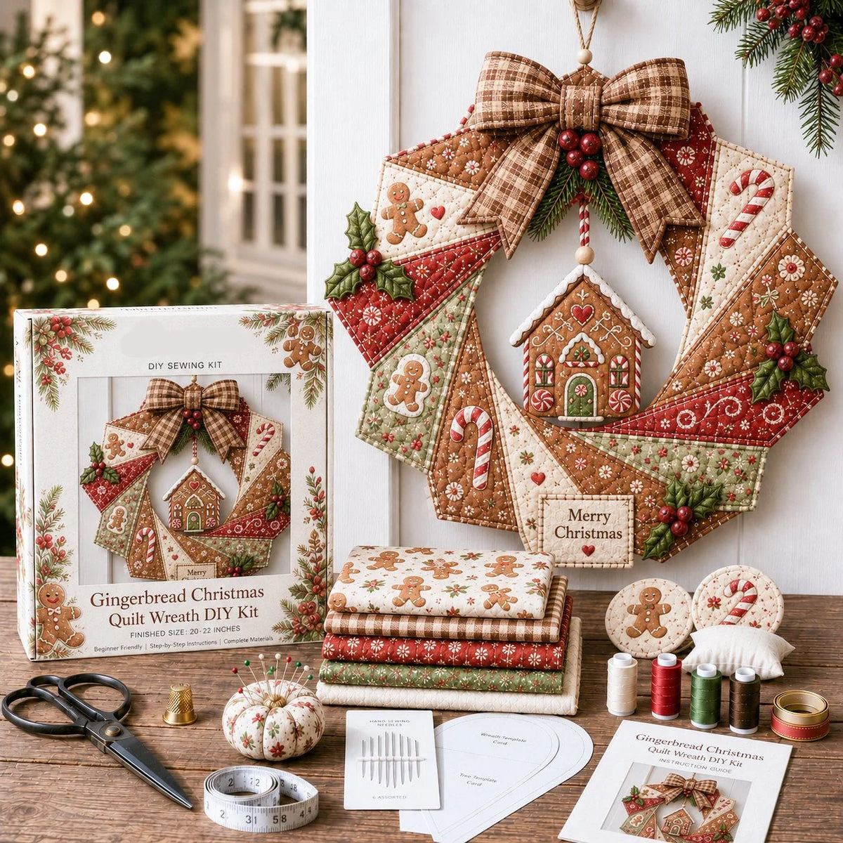 Wreath Craft Kit Fabric Christmas Designs