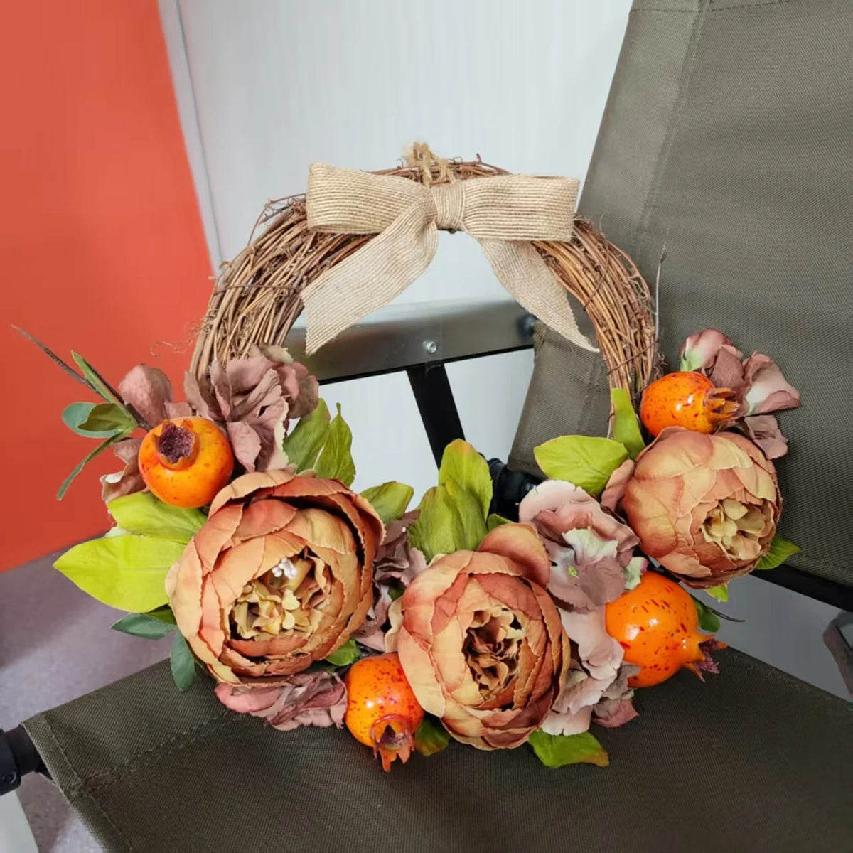 Wreath Rustic Lifelike Artificial Flowers & Greenery Maintenance-Free