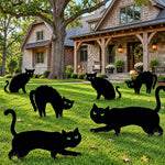 Yard Signs Black Cat Glow-in-the-Dark Eyes Set of 6