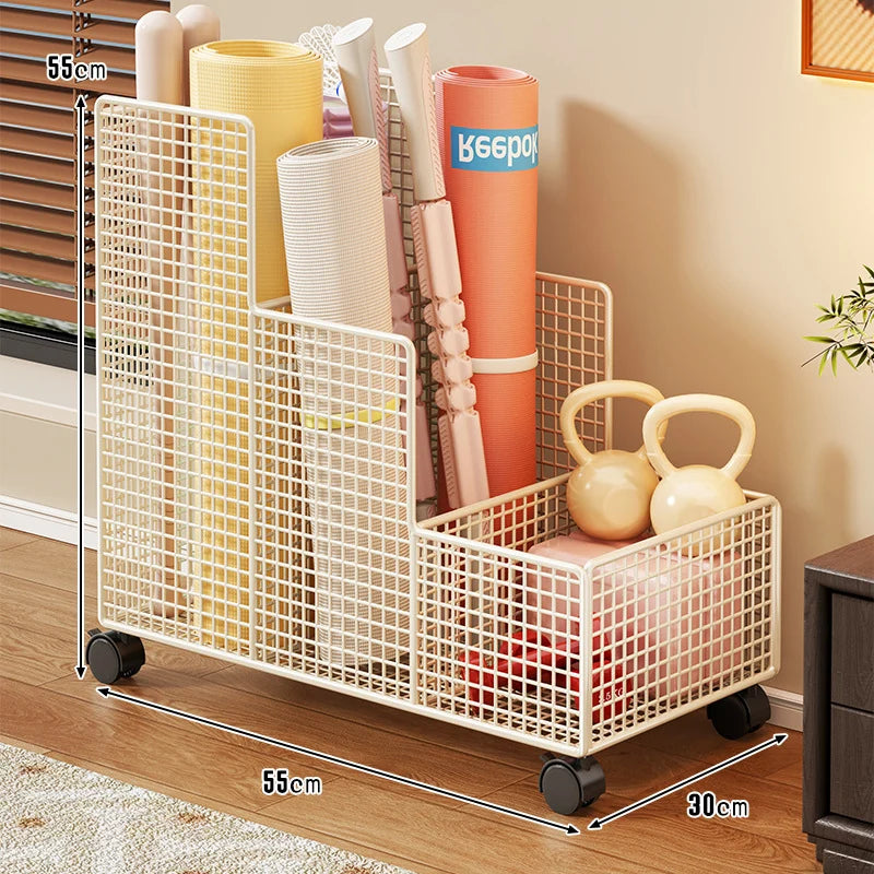 Yoga Mat & Fitness Equipment Organizer Steel Mesh Ventilated Multi-Compartment
