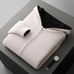 Zip Jacket Reversible Cashmere Wool Blend With Hood
