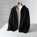 Zip Jacket Reversible Cashmere Wool Blend With Hood