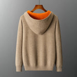 Zip Jacket Reversible Cashmere Wool Blend With Hood