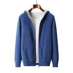 Zip Jacket Reversible Cashmere Wool Blend With Hood