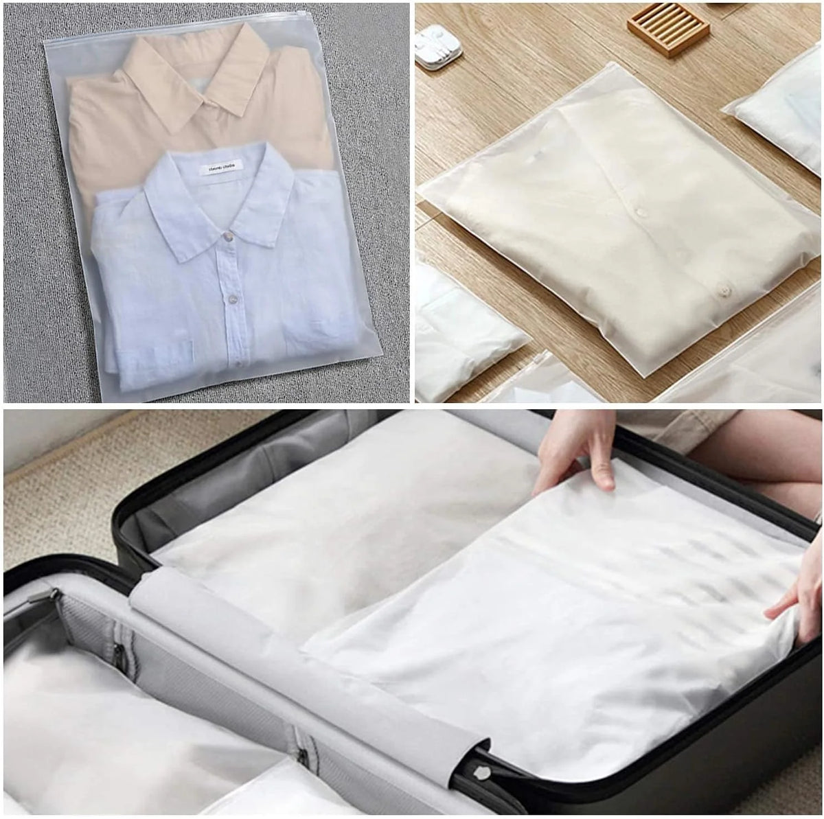 Zip Storage Bags Frosted Translucent Ventilated Set of 20