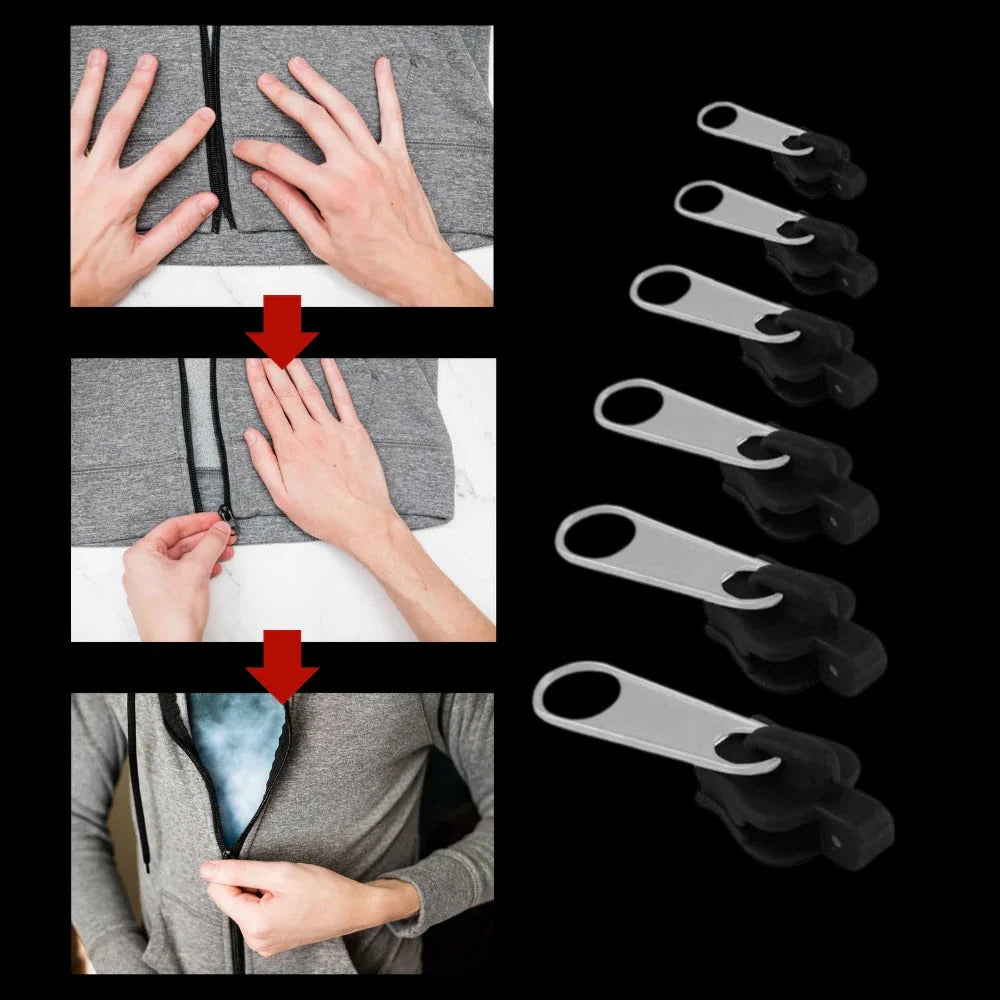 Zipper Pull Replacement Set Snap-On Tool-Free Set of 6
