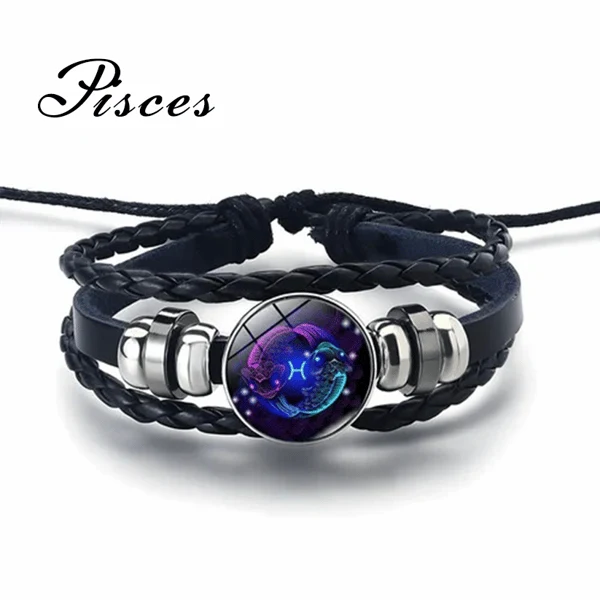 Zodiac Bracelet Adjustable Stretch Cord Personalized Sign Charm