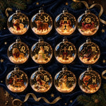 Zodiac Christmas Ornament Illuminated Globe Warm Golden Lights