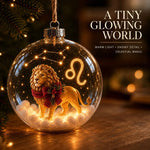 Zodiac Christmas Ornament Illuminated Globe Warm Golden Lights