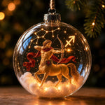 Zodiac Christmas Ornament Illuminated Globe Warm Golden Lights