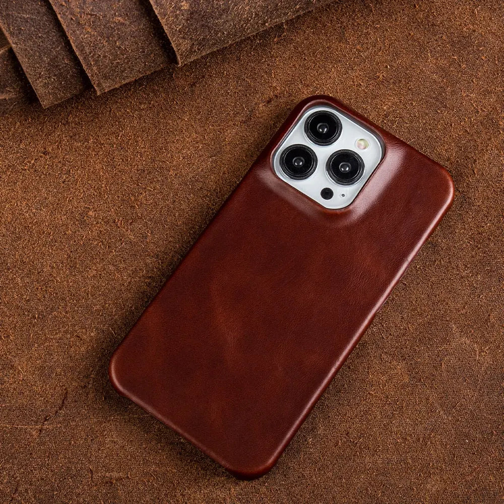 iPhone Case Genuine Cowhide Leather Slim & Protective