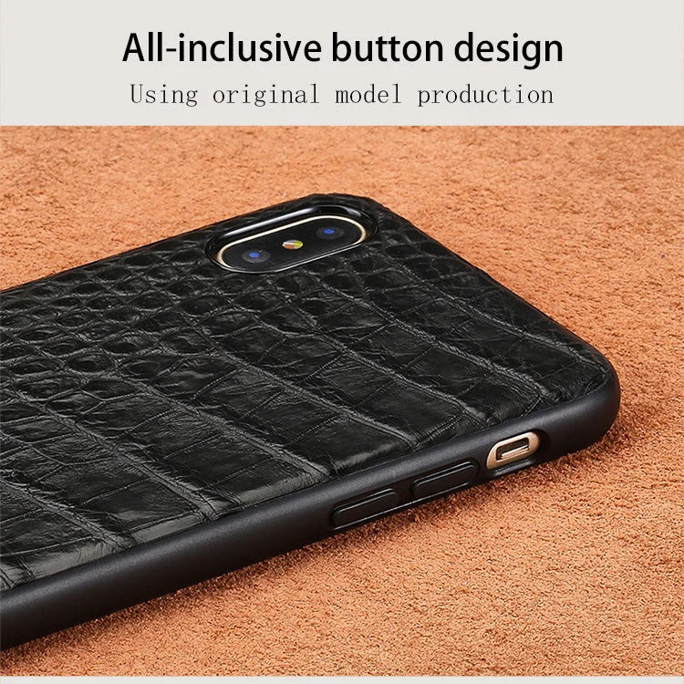 iPhone Case Genuine Crocodile Leather Impact-Resistant