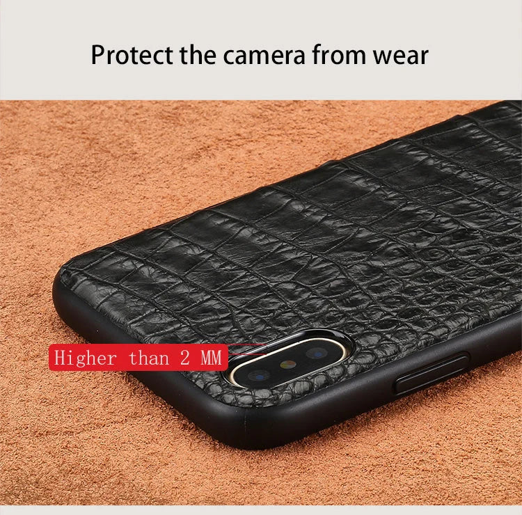 iPhone Case Genuine Crocodile Leather Impact-Resistant