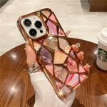 iPhone Case Geometric Marble Silicone Wireless Charging Compatible