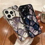 iPhone Case Geometric Marble Silicone Wireless Charging Compatible