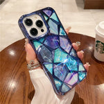 iPhone Case Geometric Marble Silicone Wireless Charging Compatible