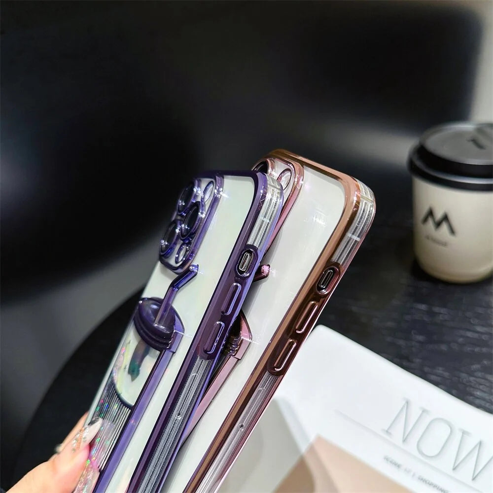 iPhone Case Liquid Glitter Full-Coverage Bumper Protection