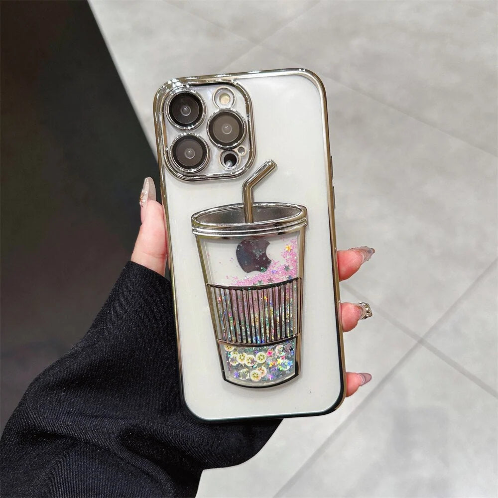 iPhone Case Liquid Glitter Full-Coverage Bumper Protection