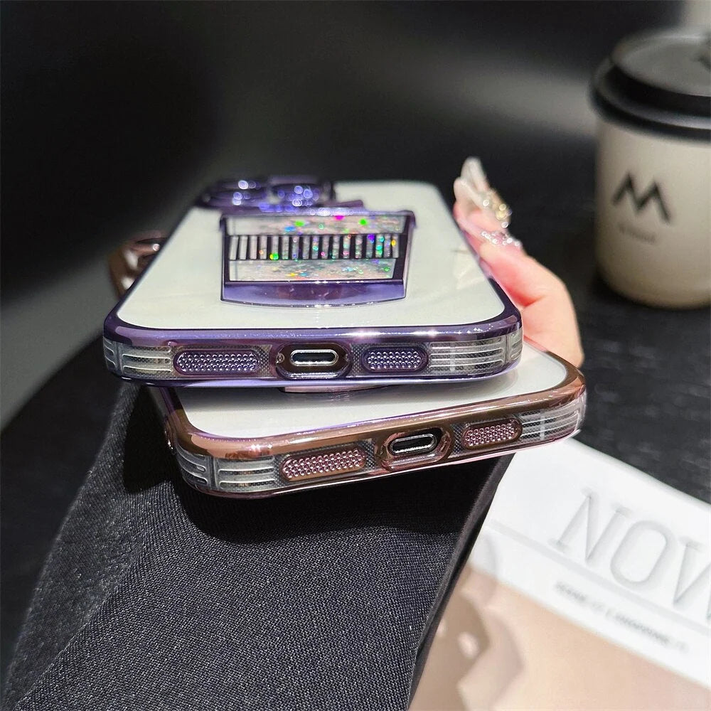 iPhone Case Liquid Glitter Full-Coverage Bumper Protection