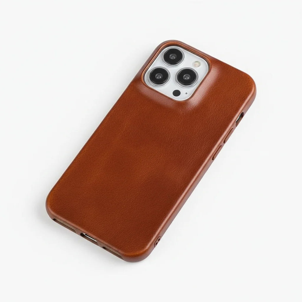 iPhone Case Oil-Waxed Leather MagSafe Compatible Shockproof