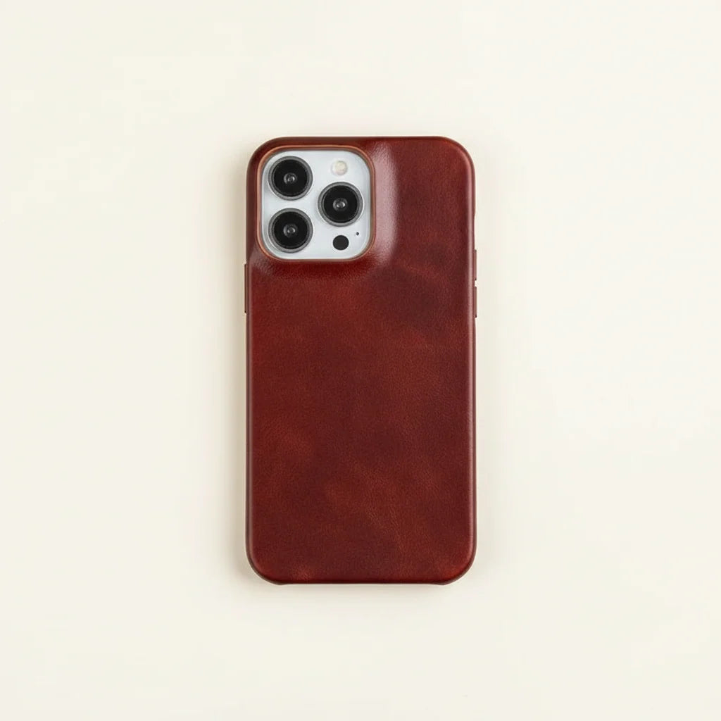 iPhone Case Oil-Waxed Leather MagSafe Compatible Shockproof