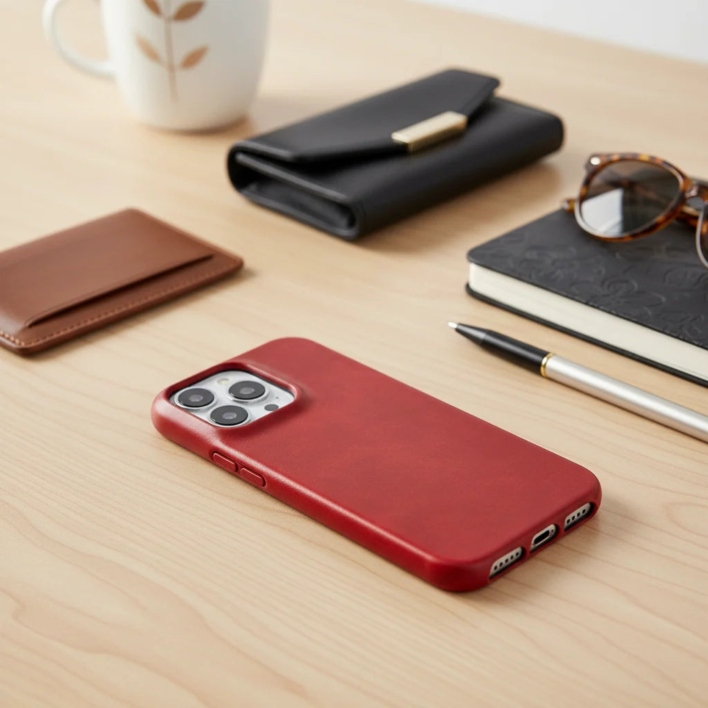 iPhone Case Oil-Waxed Leather MagSafe Compatible Shockproof