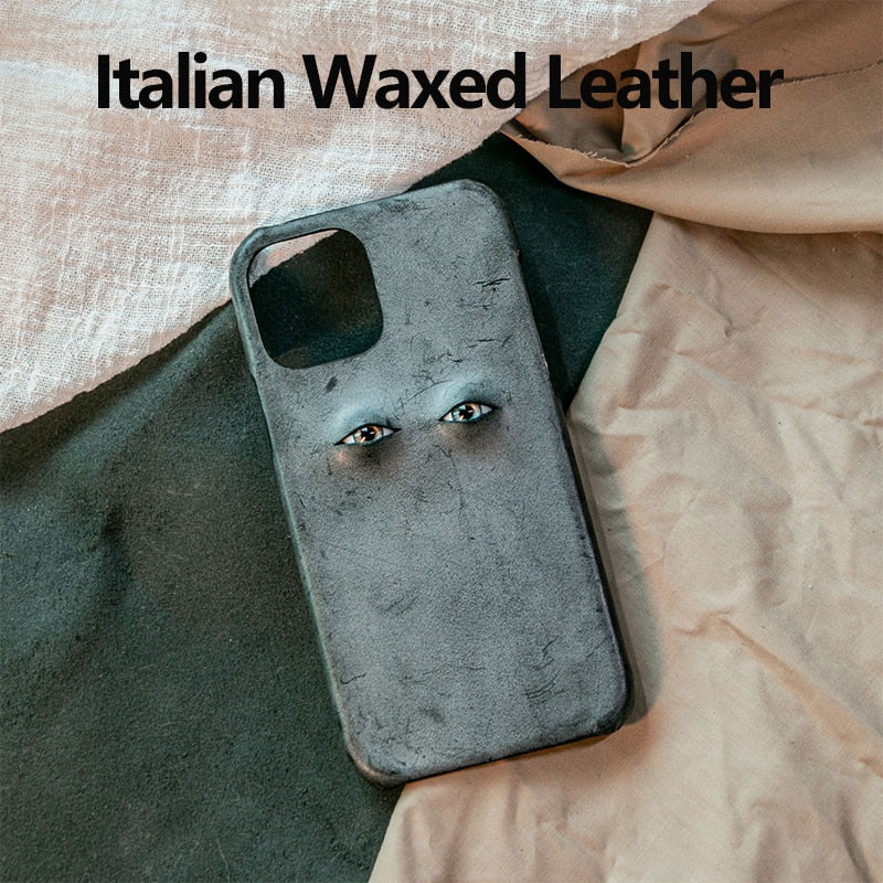 iPhone Case Waxed Leather Eye Design Scratch Protection