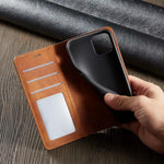 iPhone Wallet Case Magnetic Closure Foldable Stand 3 Card Slots