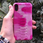 iPhone X Case Genuine Ostrich Leather Dirt-Resistant Impact-Resistant