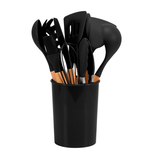 Heat Resistant Silicone and Wood Cooking Utensil Set