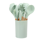 Heat Resistant Silicone and Wood Cooking Utensil Set