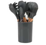 Heat Resistant Silicone and Wood Cooking Utensil Set