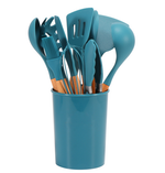 Heat Resistant Silicone and Wood Cooking Utensil Set