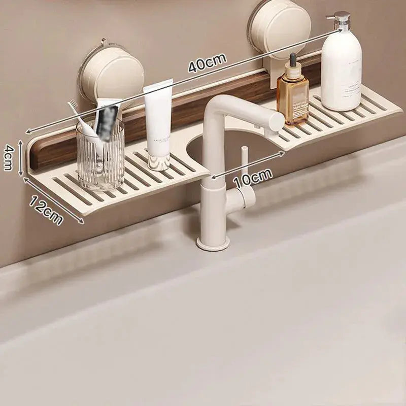 Elegant Wooden Shelf for Your Sink – Organized Without Drilling