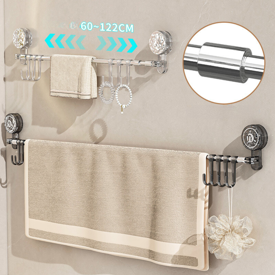 Wall Mount | Space-Saving Organization without Drilling | Expandable, Suction Cup, Hooks | OrdnungMeister