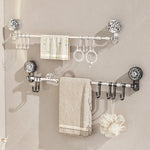 Wall Mount | Space-Saving Organization without Drilling | Expandable, Suction Cup, Hooks | OrdnungMeister