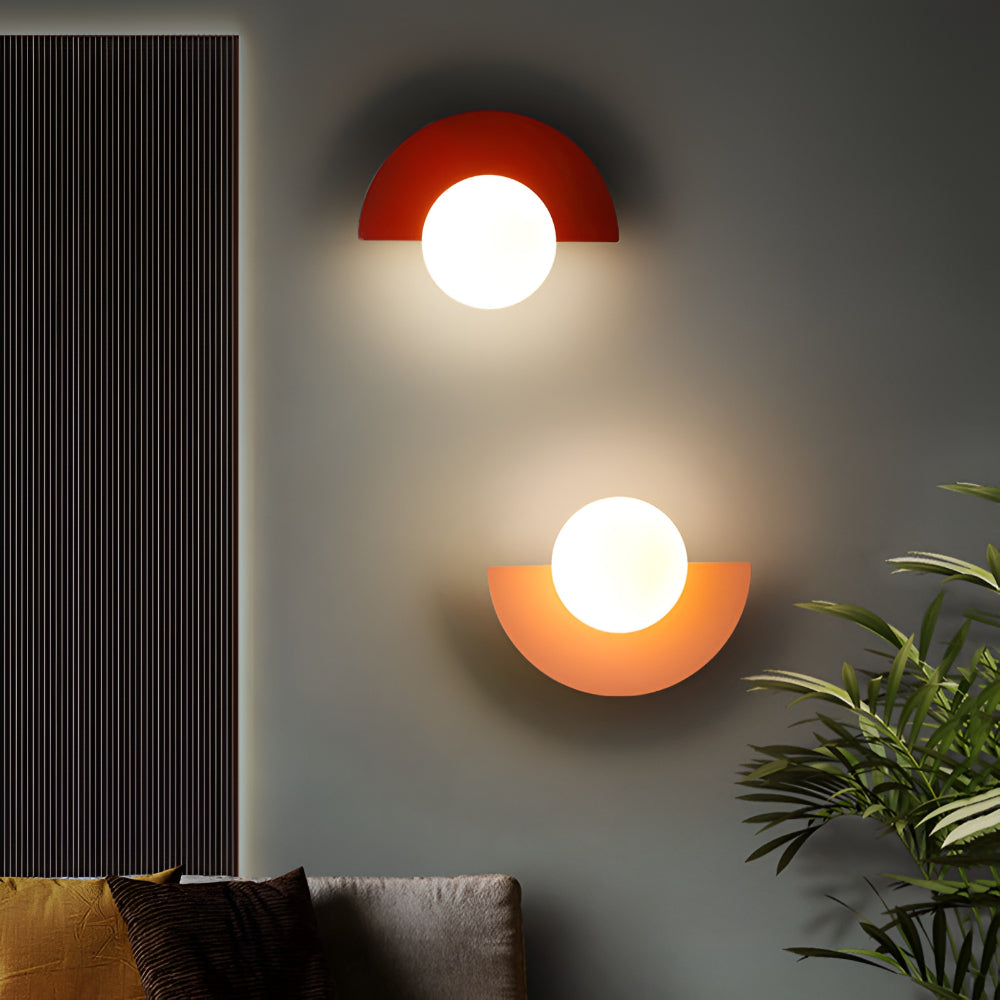 Modern Semi-Circular Wall Lamp with LED Lighting for Indoors